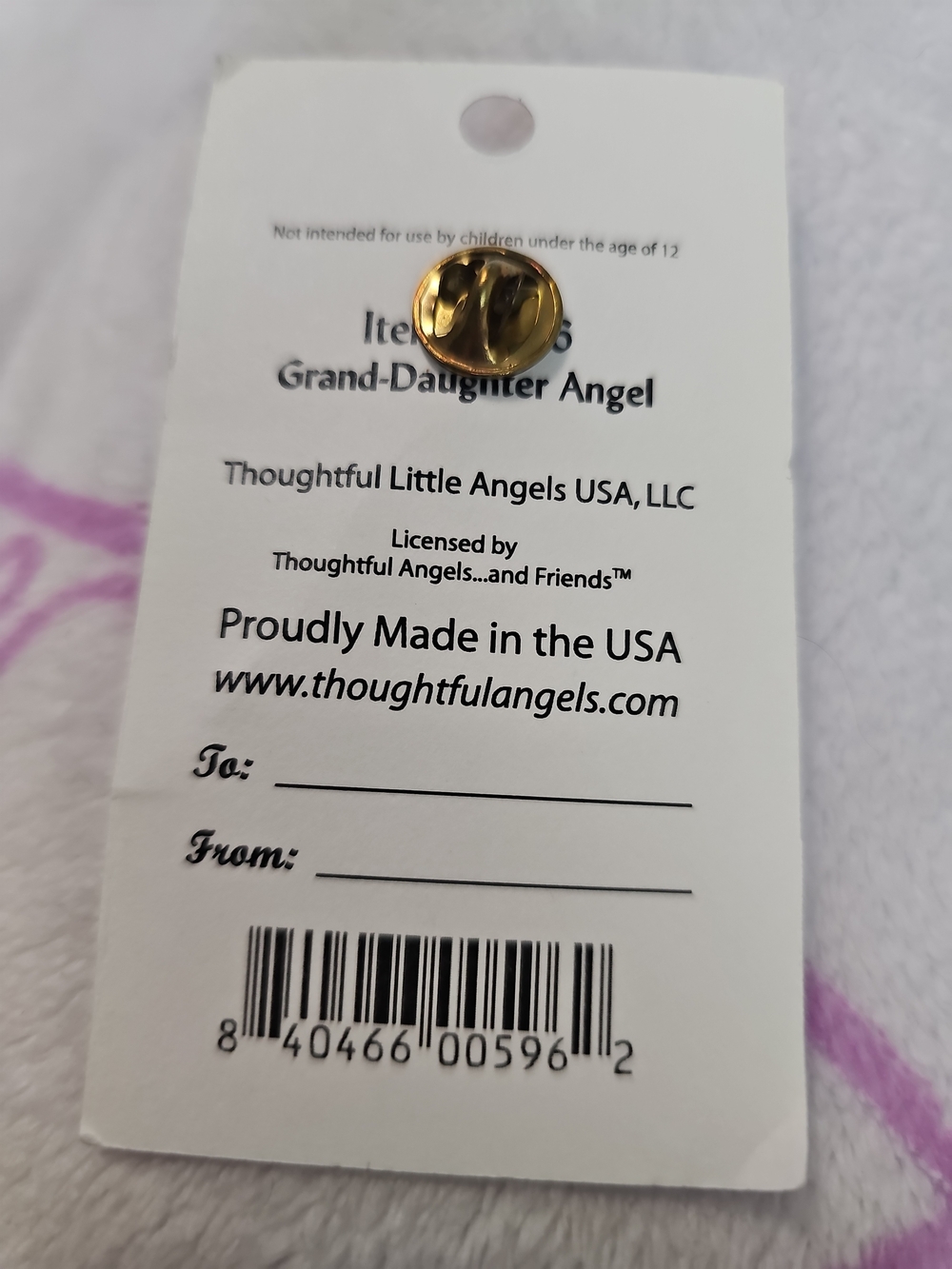 Thoughtful Little Angels Granddaughter Angel Pin - Picture 4 of 6